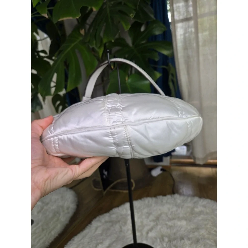 Y2k Vintage‎ Coach White Quilted Rabbit Fur Trim 2005